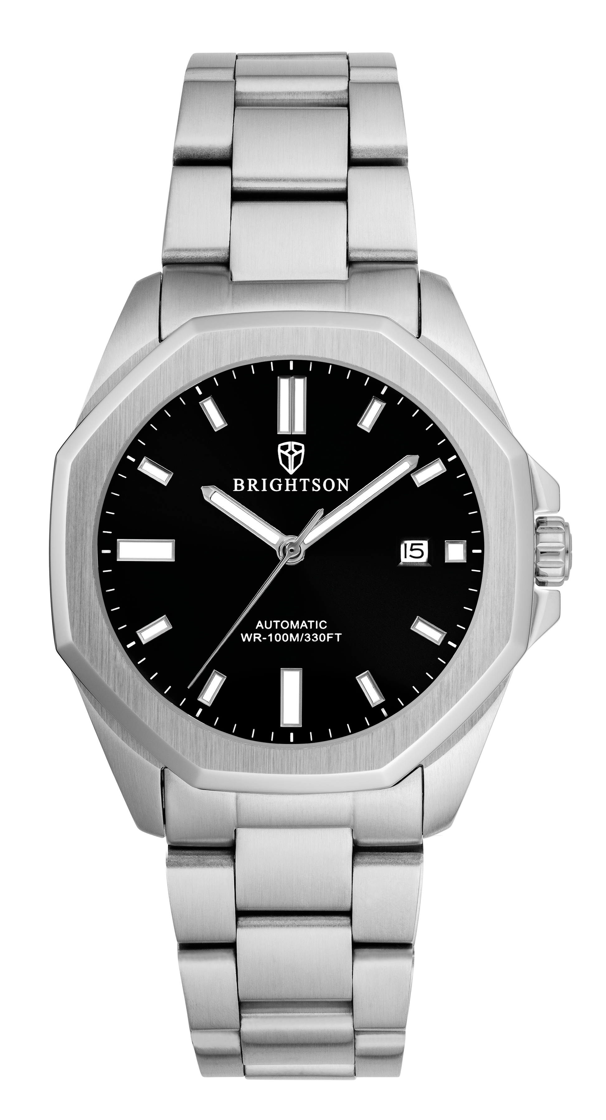Zilver horloge met zwarte wijzerplaat