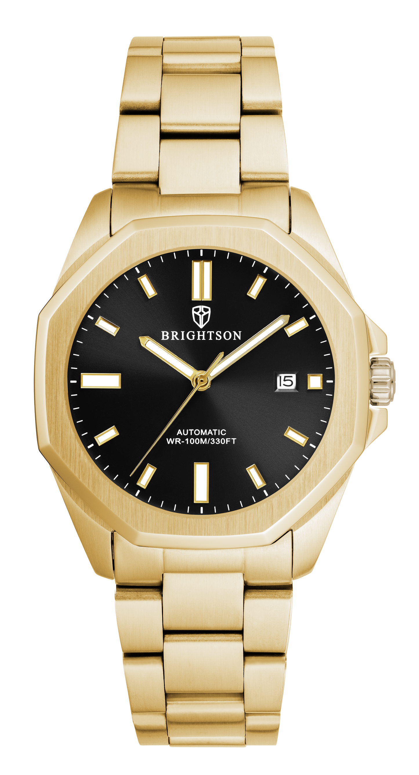 Goud horloge met zwarte wijzerplaat