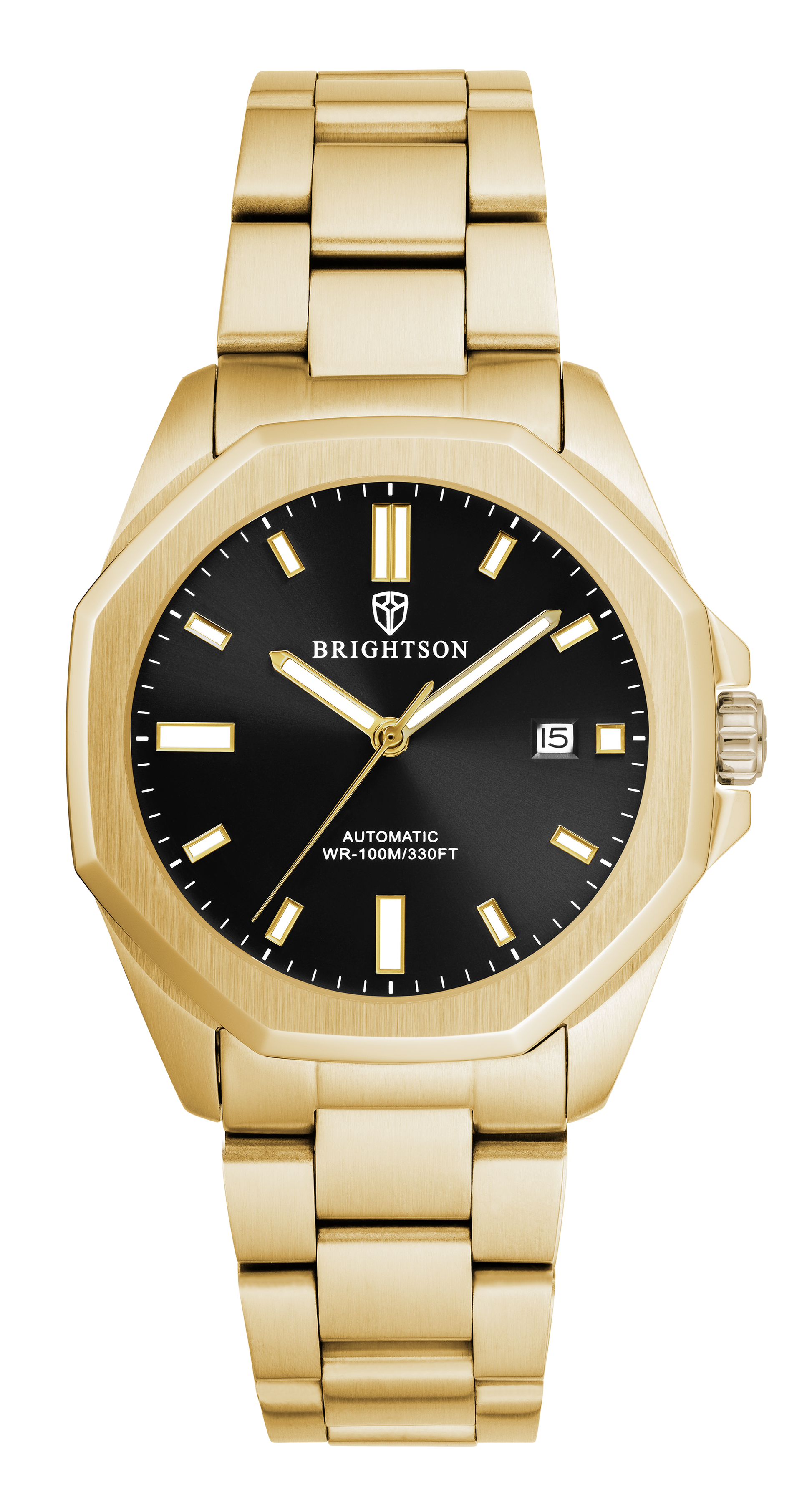 Goud horloge met zwarte wijzerplaat