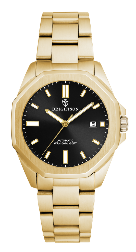 Goud horloge met zwarte wijzerplaat